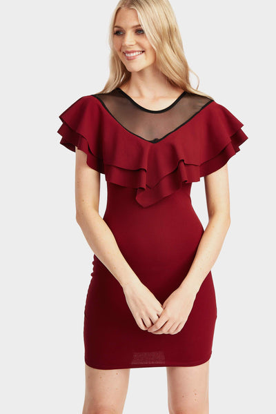 A17W-1300010028-WNE-6-mesh-with-frill-dress-burgundy-jl4806
