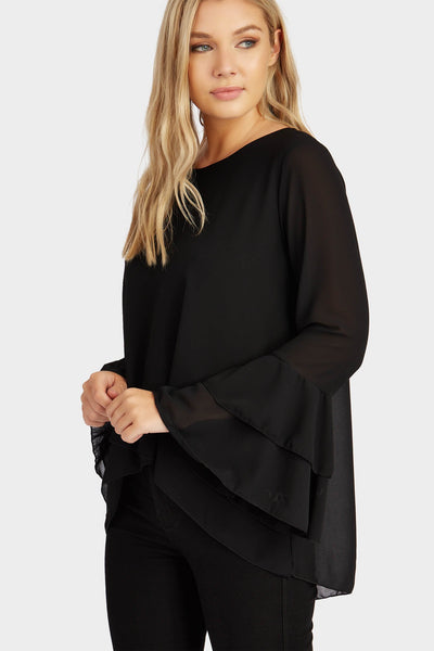 S17W-1000003961-BCK-OS-flute-sleeve-sheer-blouse-black-jl1736