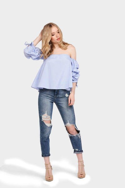 S17W-1000004061-BTE-S-blue-stripe-bardot-top-with-ruffle-tie-sleeves-mid-blue-jl1838
