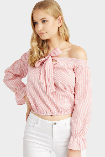 S17W-1000004903-PNK-6-stripe-bardot-top-with-bow-mid-pink-jl2326