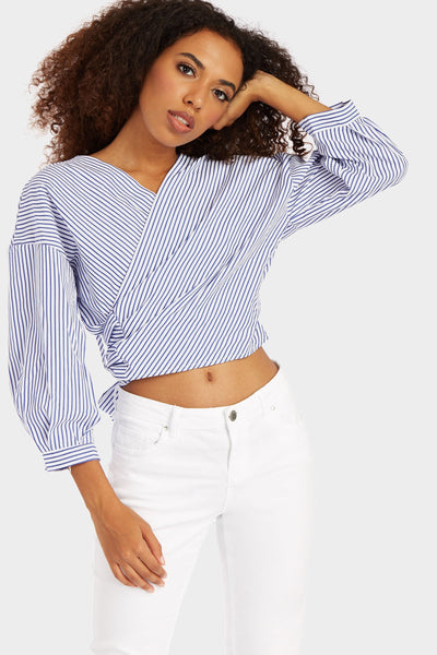 S17W-1000004987-NVY-S/M-stripe-cross-over-tie-top-dark-blue-jl2359