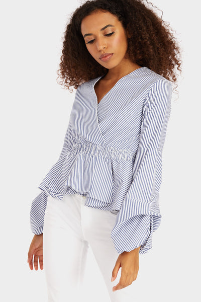 S17W-1000005255-NTE-6-stripe-wrap-top-with-puff-bell-sleeve-dark-blue-jl1757