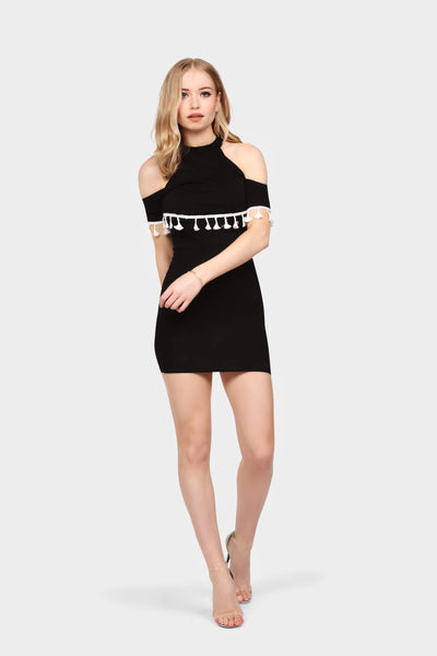 S17W-1300001460-BTE-6-cold-shoulder-tassel-mini-dress-black-jl0562