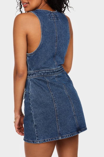 Denim Blue Front Zip Mini Denim Dress lotd-dev-scott Denim Blue Front Zip Mini Denim Dress lotd-dev-scott