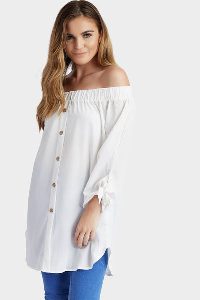 S17W-1300004118-WTE-S/M-button-front-bardot-white-jl1871