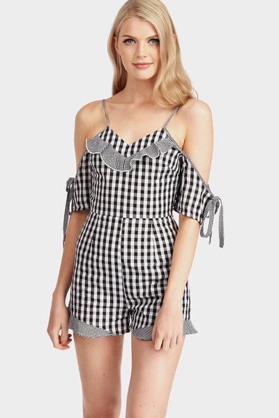 S17W-1300009004-BCK-XS-gingham-cold-shoulder-playsuit-black-jl4018