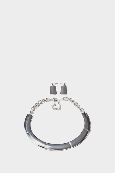 S17W-2600004708-SER-OS-metal-collar-chain-necklace-and-earring-set-silver-jl2215