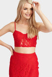 Red Lace Strappy Top