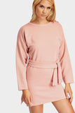 Rose Longline Sweat Top With Tie Waist
