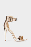 Rose Gold High Heel Strappy Stiletto