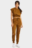 Olive Ripped Distressed Joggers