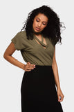 Khaki Cross Neck Choker Top