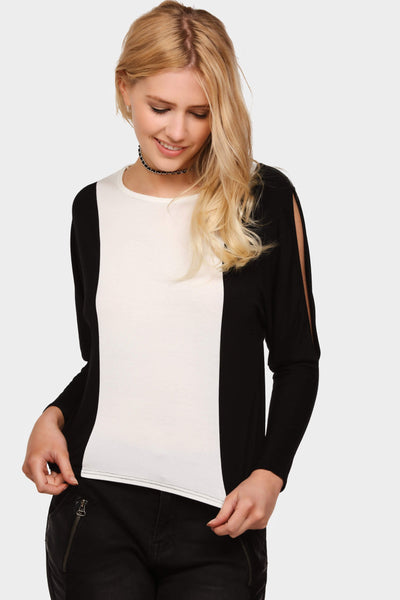 S17W-1000001784-BCK-6-split-sleeve-colour-block-top-black-jl0715