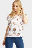 Multi Printed Frilly Off Shoulder Top