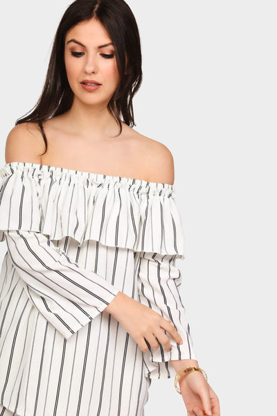 S17W-1000003666-CAM-S/M-stripe-bardot-frill-top-cream-jl1567