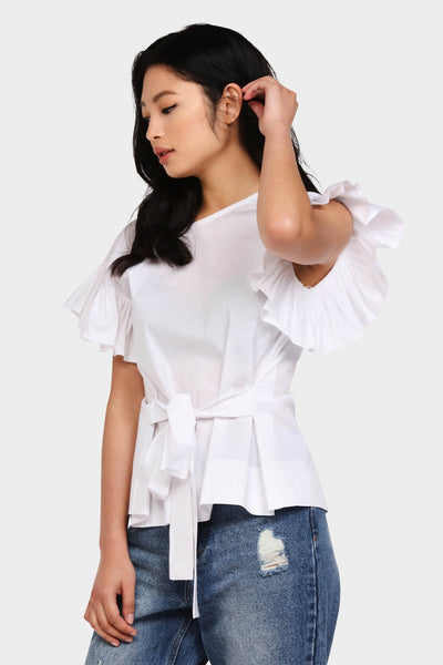 S17W-1000003917-CAM-S/M-tie-back-frill-sleeve-top-cream-jl1713