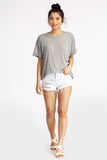 Grey Cross Back Burnout Top