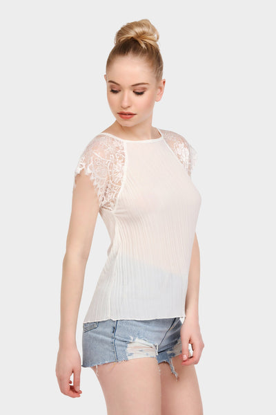 S17W-1000004104-CAM-S/M-lace-sleeve-pleated-top-cream-jl1860