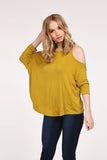 Olive Basic Cold Shoulder Top