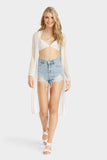 Cream Mesh Kimono Duster