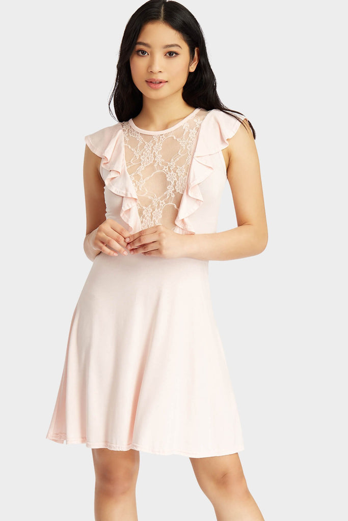 S17W-1300002019-NDE-6-lace-v-neck-and-frill-dress-nude-jl0777