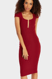 Elderberry Cap Sleeve Midi Dress