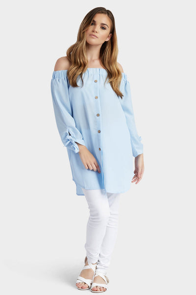 S17W-1300004121-BUE-S/M-button-front-bardot-shirt-mid-blue-jl1871