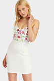 Cream Rose Embroidered Dress