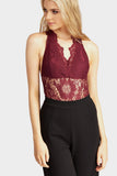 Plum Scallop Lace Bodysuit