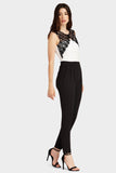 Cream Lace Trim Jumpsuit