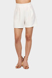 Cream Side Zip Woven Shorts