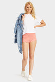 Salmon Plain High Waisted Short