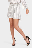 Cream Tailored Elasticated Tie Waist Shorts