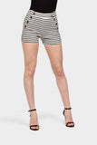 Black/White High Waisted Stripe Shorts