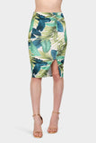 Multi Palm Print Midi Skirt