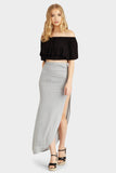 Greymarl Side Split Maxi Skirt