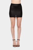Black Wetlook Mini Skirt