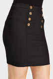 Black Mini Skirt With Gold Buttons