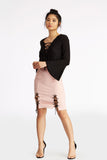 Rose Eyelet Front Mini Skirt Lighter String