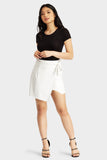 Cream Pu Wrap Over Skirt