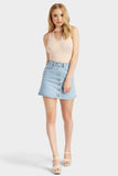 Light Blue Denim Denim Front Button Skirt
