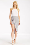 Silver Draped Midi Skirt