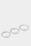 Silver Three Pairs Of Hoop Earrings