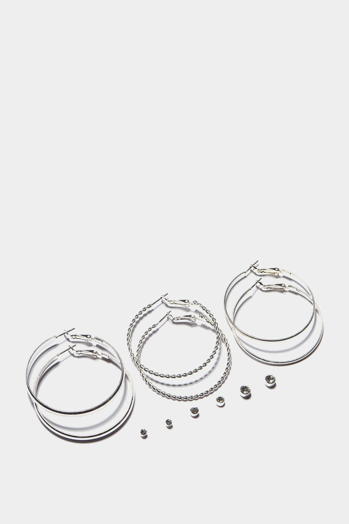 S17W-2600004753-SER-OS-six-pairs-of-stud-pairs-and-hoop-earrings-set-silver-jl2248