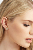 Gold/Cream Crystal Stud Eearrings Set