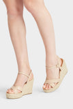 Nude X Strap Espadrille Wedges