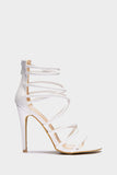 White Cross Over Strappy Sandal
