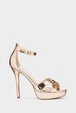 Rose Gold Platform Strappy Heel