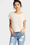 Peach Round Neck T-Shirts