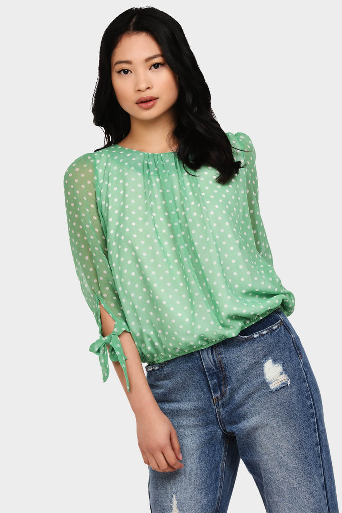 S17W-3700004085-GEN-6-polka-dot-blouse-mid-green-jl1854